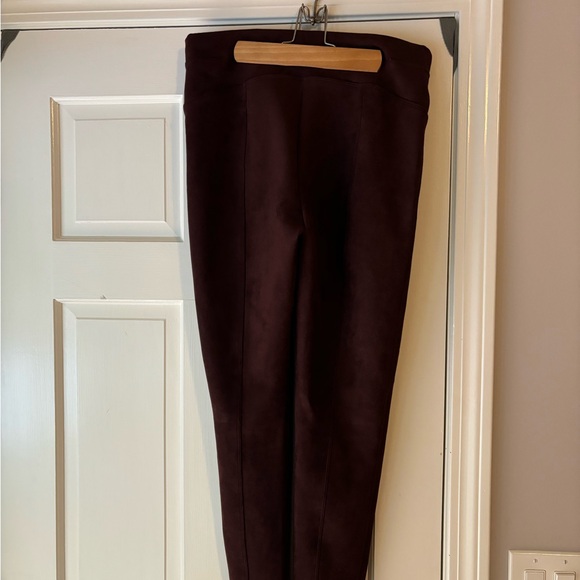 Spanx faux suede legging size L. Dark Terracotta - Picture 2 of 3
